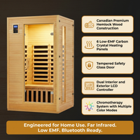 2024 Upgrade 1 to 2 Person Infrared Sauna, Low EMF Infrared Sauna for Home, Indoor Sauna Room, Hemlock Wooden Far Infrared Sauna, Dry Sauna with Bluetooth Speakers, LED Reading and Chromotherapy Lamp — Results & Stats