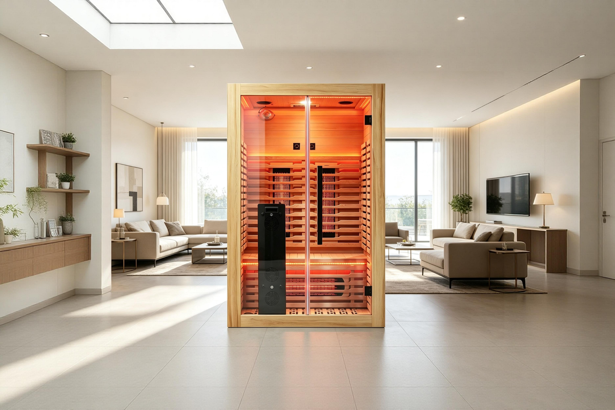 Blisspod I Venetian RED I All-In-One - Full Spectrum + Red Light Therapy I Indoor Premium Sauna I 2 Person