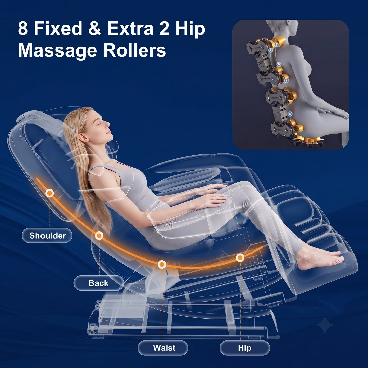 Full Body Massage Chair with Zero Gravity, Heated Back & Legs, 20 Airbags, Bluetooth, Shiatsu Recliner for Home
