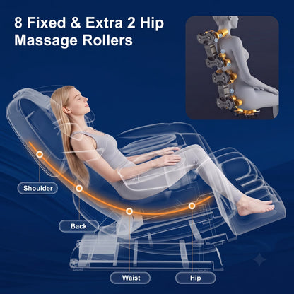 Full Body Massage Chair with Zero Gravity, Heated Back & Legs, 20 Airbags, Bluetooth, Shiatsu Recliner for Home