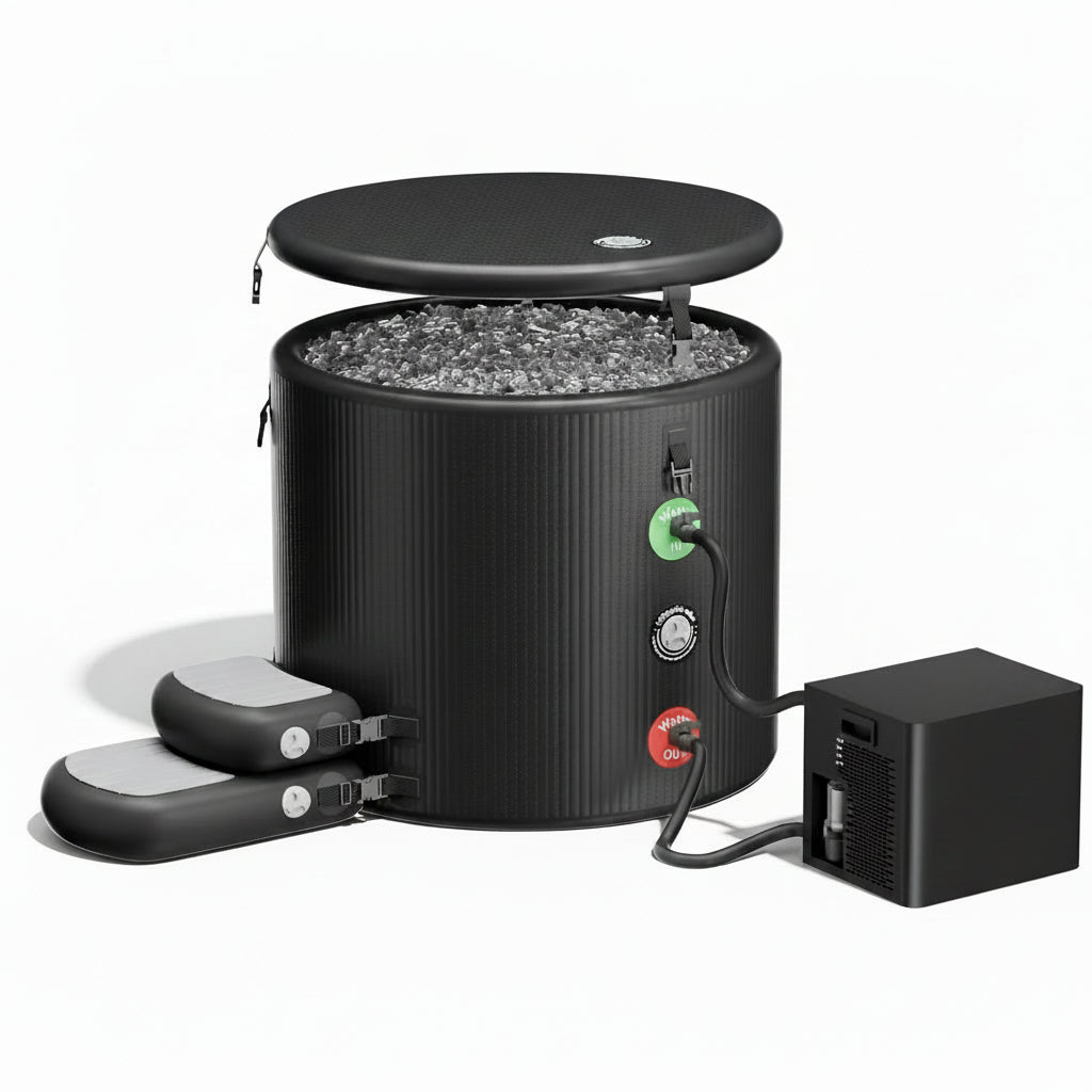 Ice Bath Tub & Cold Plunge Chiller Kit, 1/3HP Ice Bath Chiller with Built-In Pump & Filter, XL 120 Gal Insulated Ice Pod Pro, Cold Plunge Tub with Water Chiller for Cold Therapy