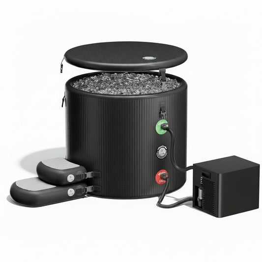 Ice Bath Tub & Cold Plunge Chiller Kit, 1/3HP Ice Bath Chiller with Built-In Pump & Filter, XL 120 Gal Insulated Ice Pod Pro, Cold Plunge Tub with Water Chiller for Cold Therapy